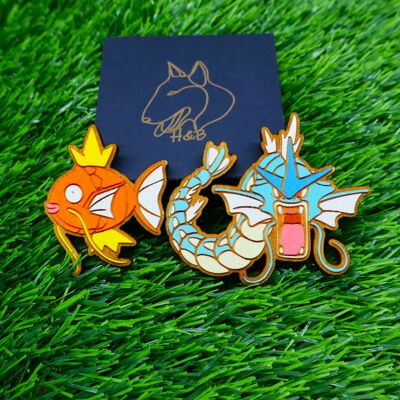 Pokémon Magnet Magikarp, Gyarados, Geek personalizzato in legno, Nerd Anime, regalo per giocatori, decorazione per inaugurazione della casa