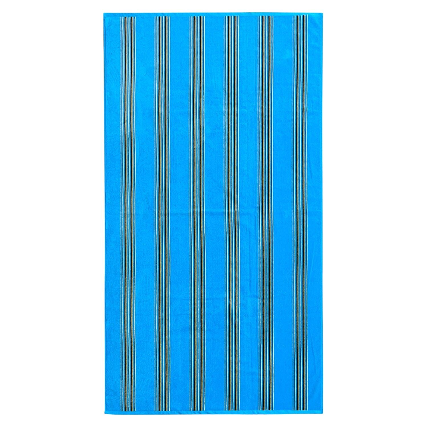 Toalla de playa de rizo de terciopelo jacquard turquesa Milonga - Talla M