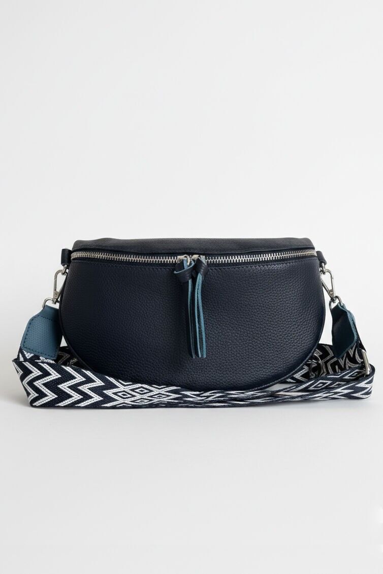 Cowhide leather fanny pack with shoulder strap pattern 6535