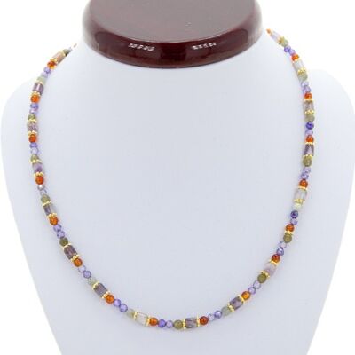 Collana in filigrana Agalmatolite-Agata-Zirconia 2