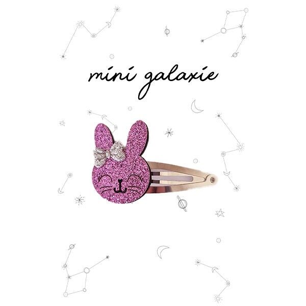 Children's glitter barrette with glitter rabbit - Easter idea 🐰