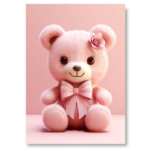 Affiche d’un Ours en Peluche Rose