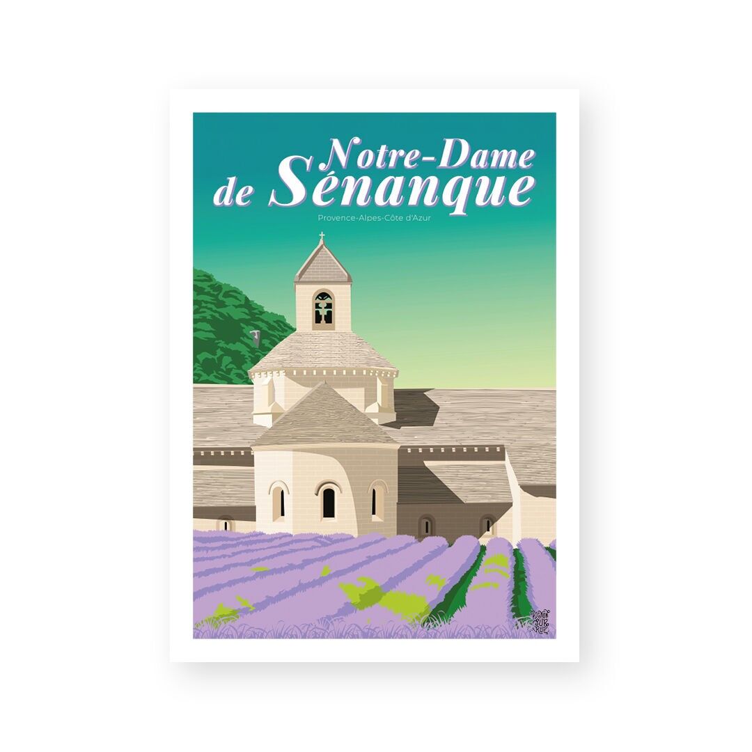 Vintage-Wandplakat „Abbaye Notre-Dame de Sénanque“.