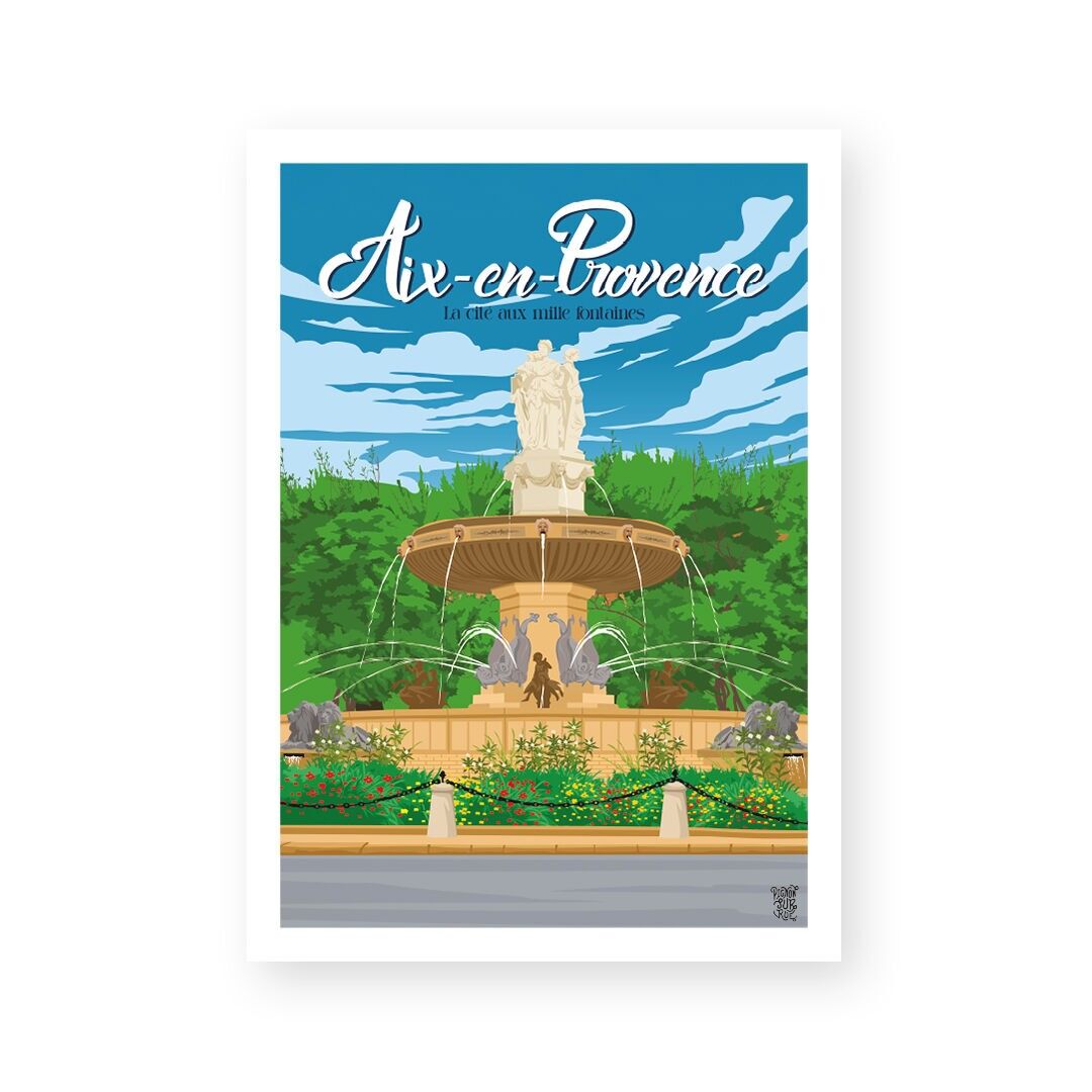 Póster vintage de Aix-en-Provence