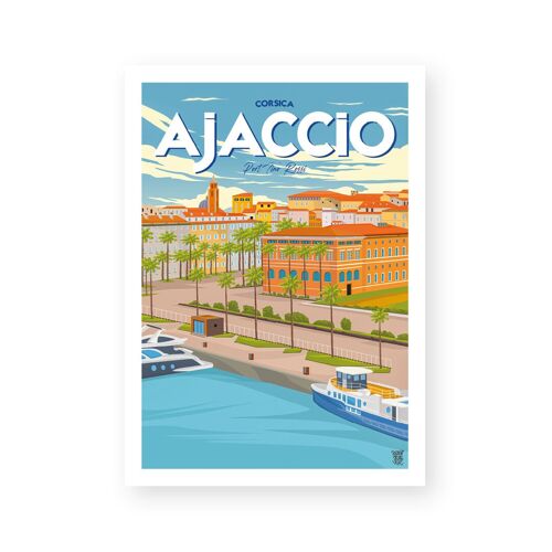 Affiche "Ajaccio" poster mural vintage
