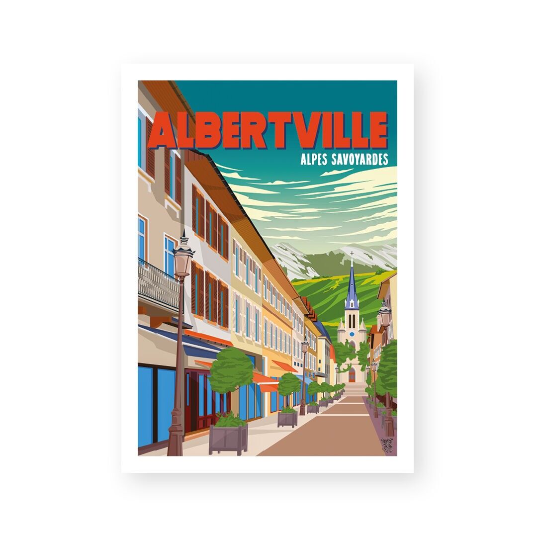 Vintage-Wandplakat „Albertville“.