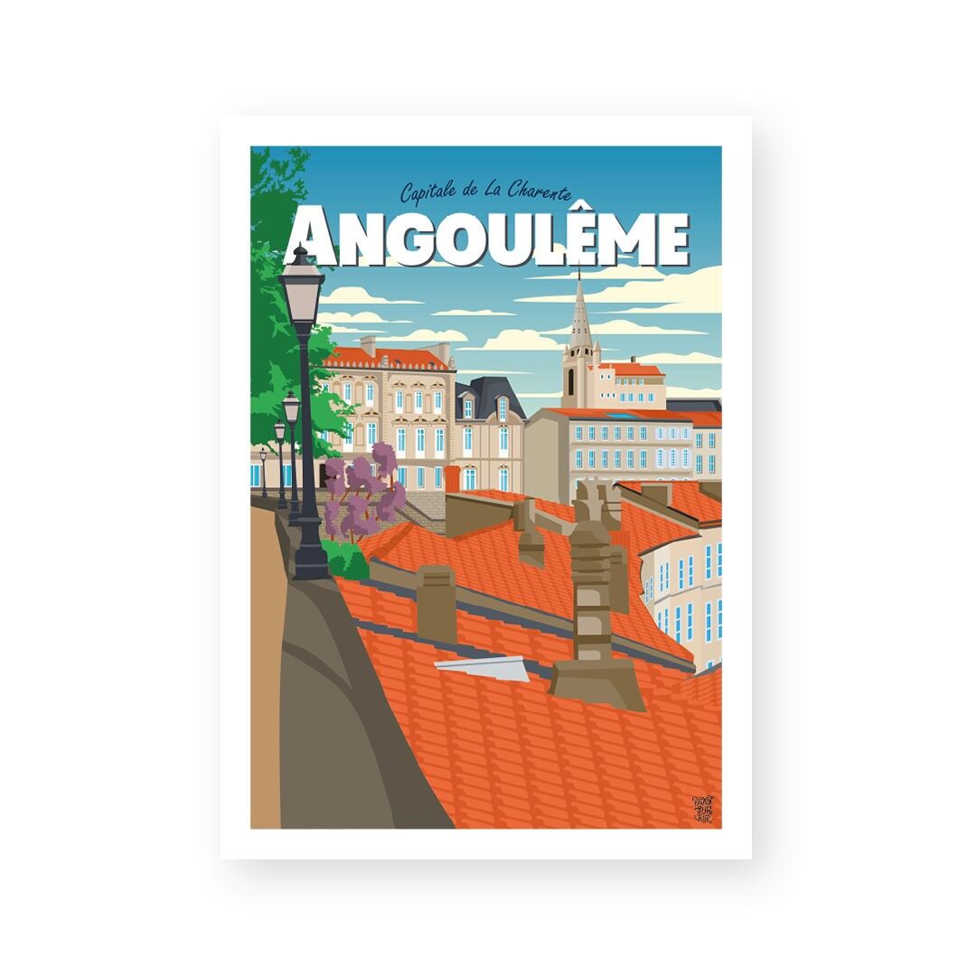 Affiche "Angoulême" poster mural vintage