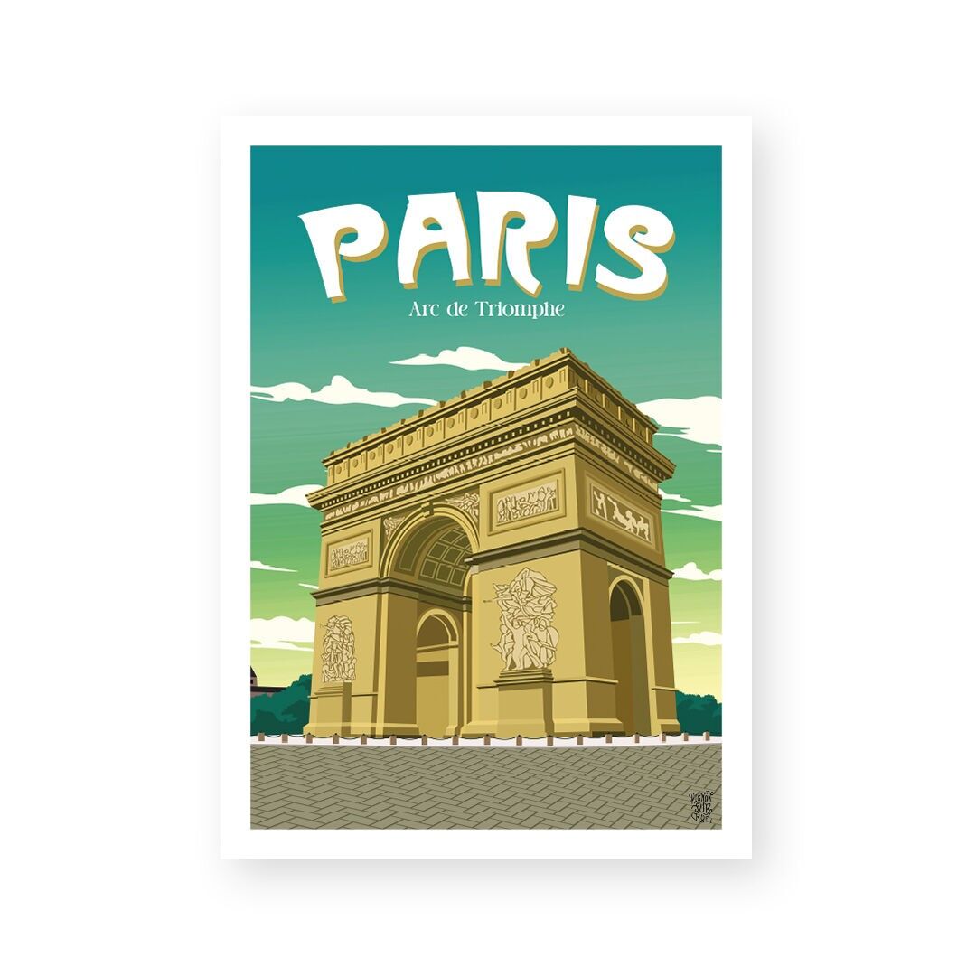 Poster „Arc de Triomphe“, Vintage-Wandplakat