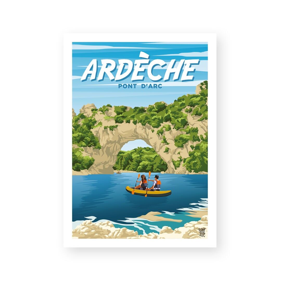 Poster „Ardèche Pont D'Arc“ Vintage-Wandplakat
