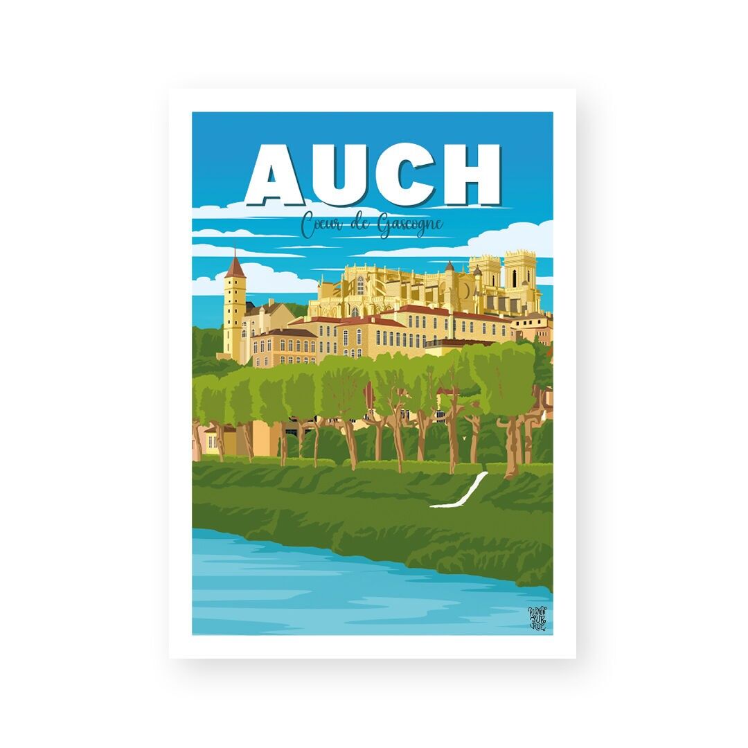 Poster Poster da parete vintage "Auch".