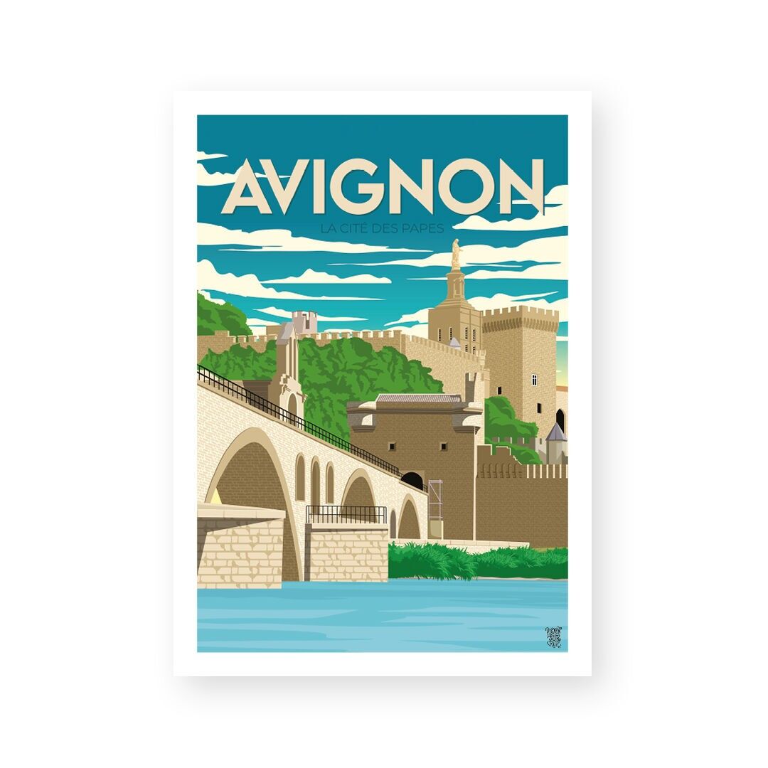 Manifesto "Avignone" poster vintage da parete