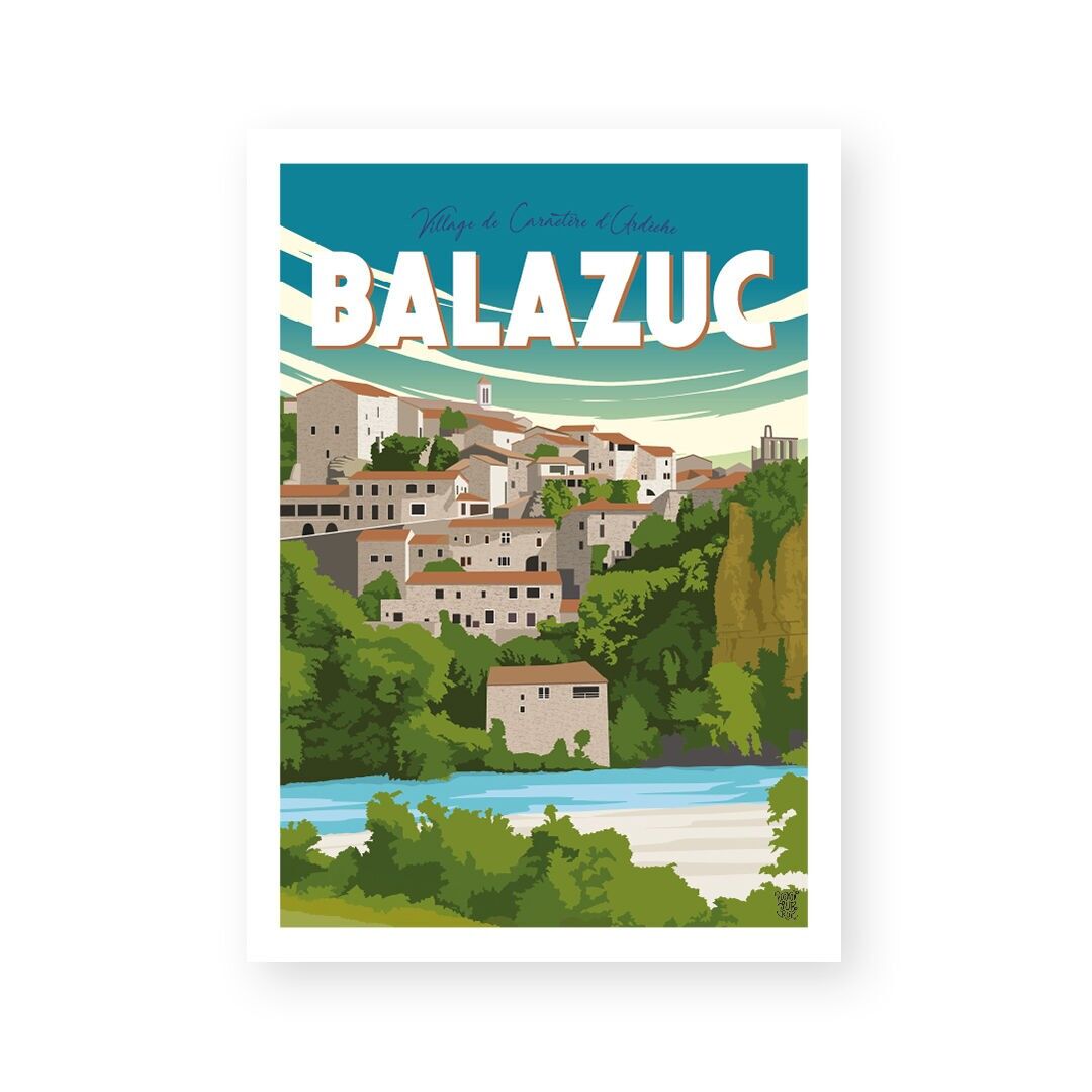 "Balazuc" Poster Vintage Wandposter