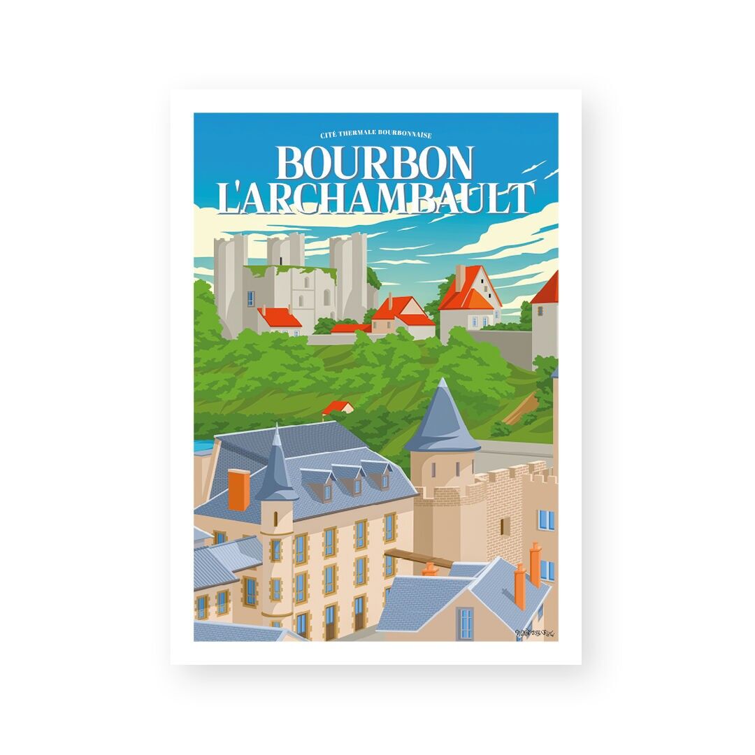 Vintage-Wandplakat "Bourbon-l'Archambault"