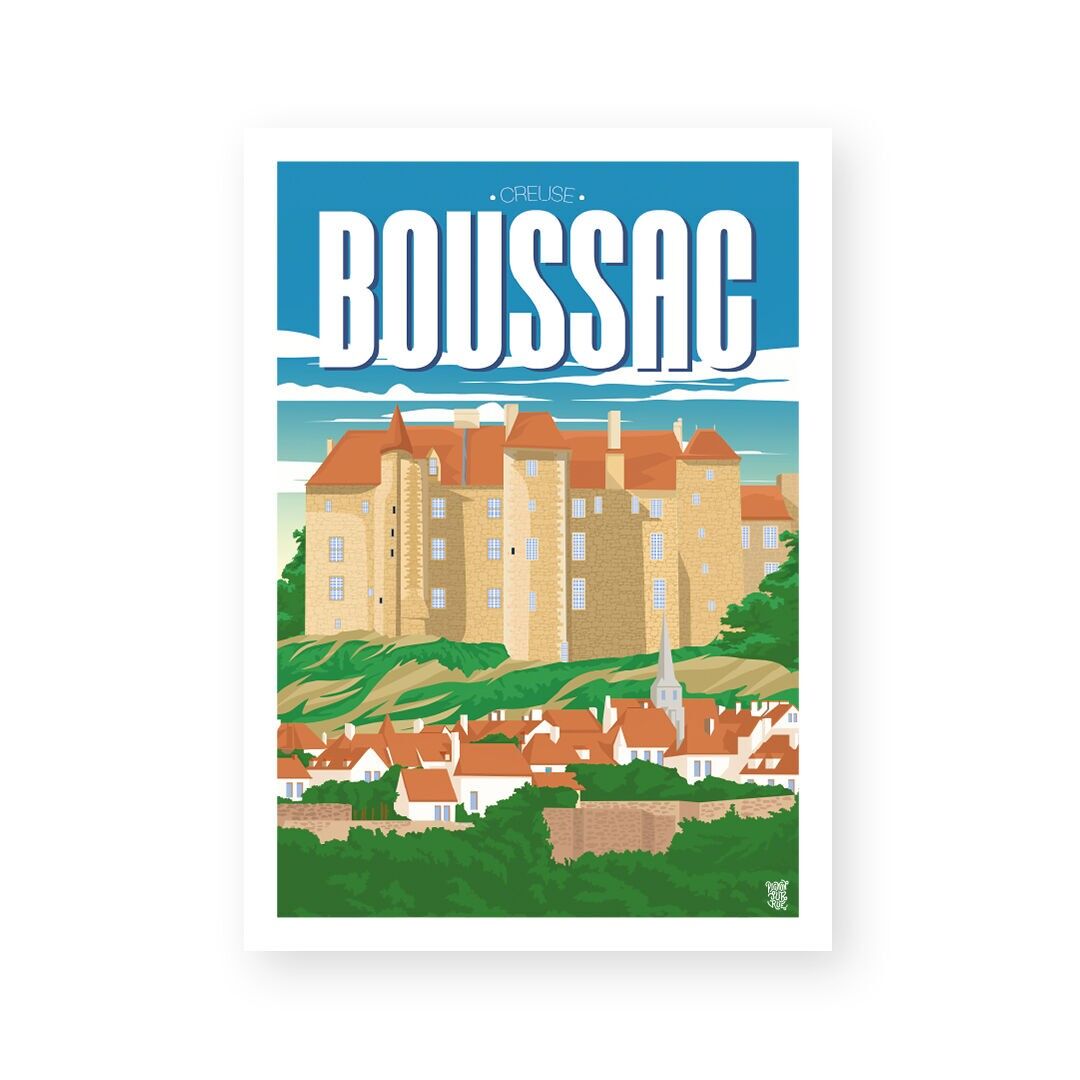 "Boussac" poster, vintage wall poster