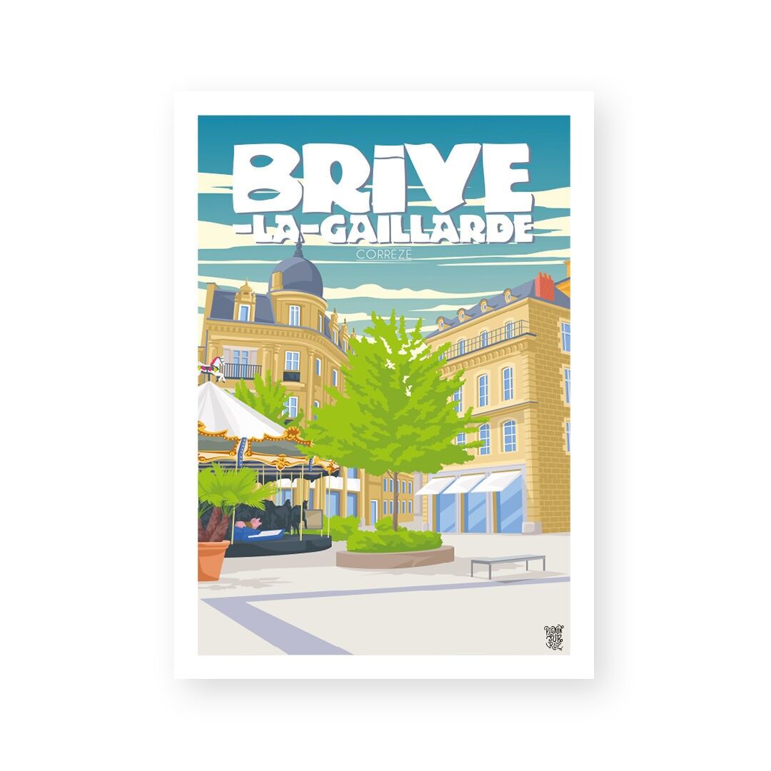 Poster „Brive la Gaillarde #1“ Vintage-Wandplakat