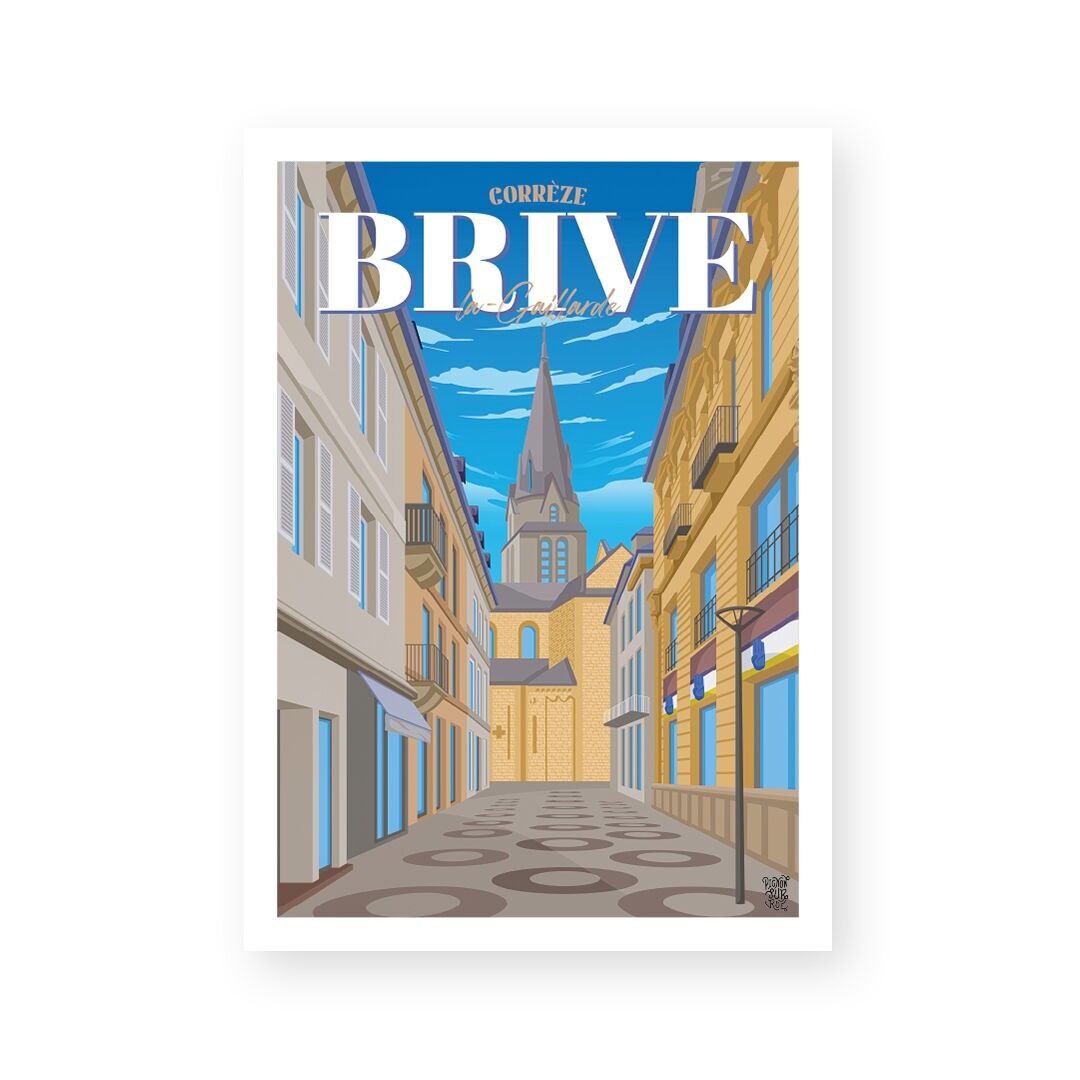 Poster "Brive la Gaillarde #2" poster da parete vintage