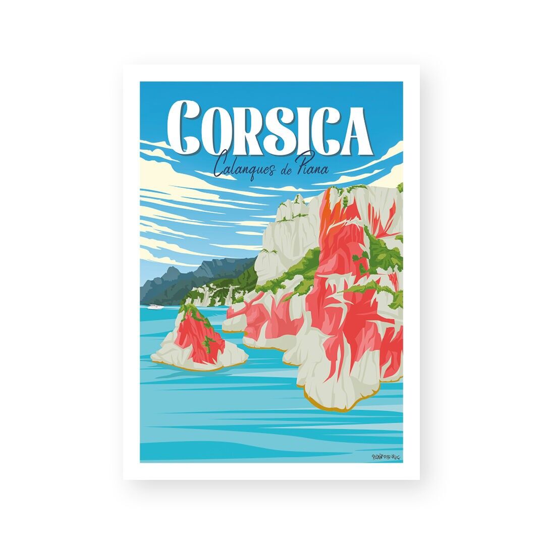 Póster de pared vintage "Calanques de Piana"