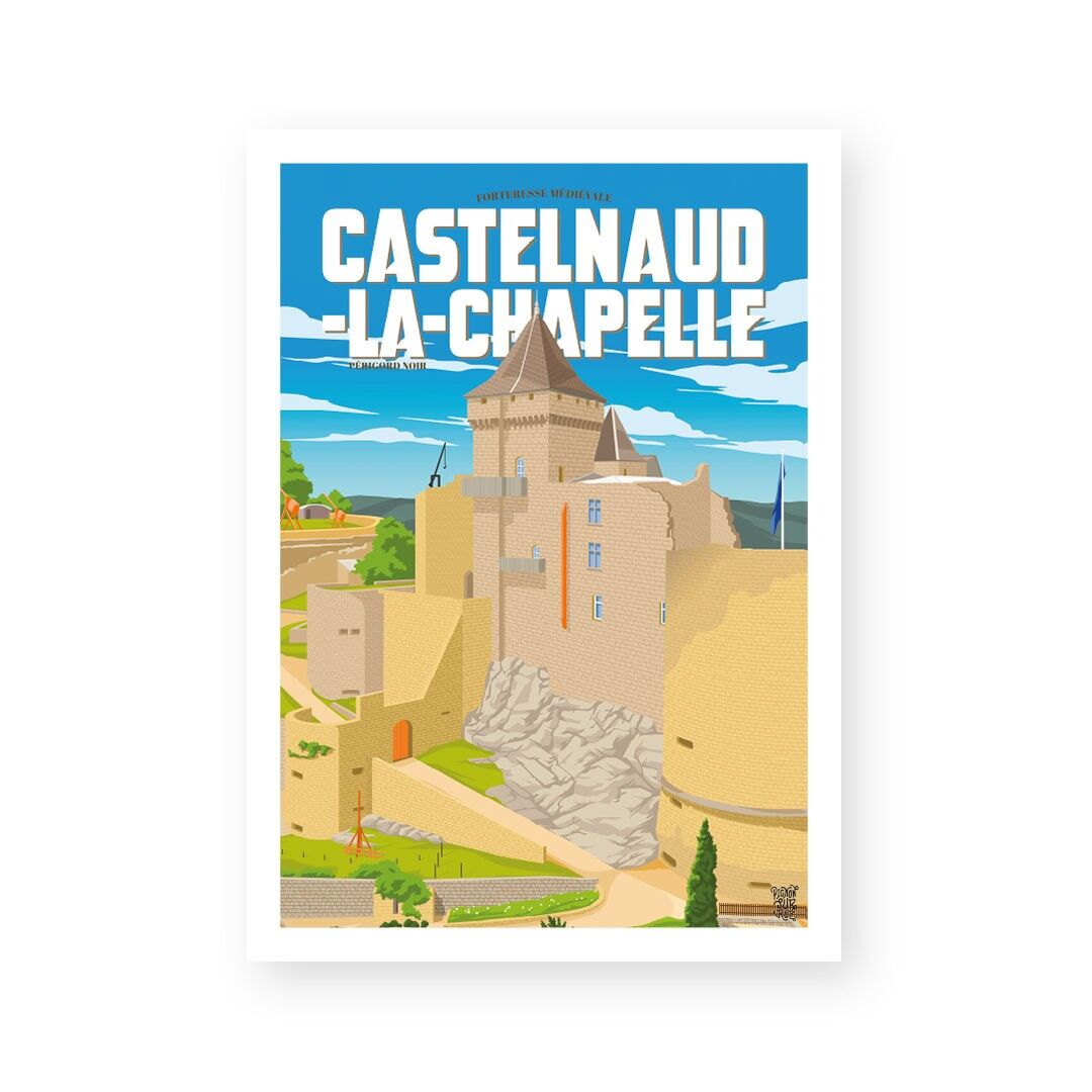 Poster da parete vintage "Castelnaud-la-Chapelle".