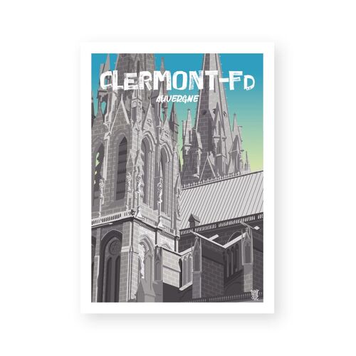 Affiche "Cathédrale Notre-Dame de l'Assomption" poster mural vintage