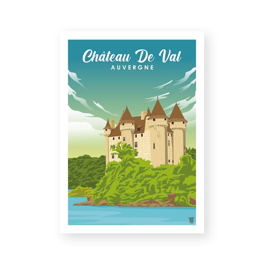 Vintage-Wandplakat „Château de Val“.