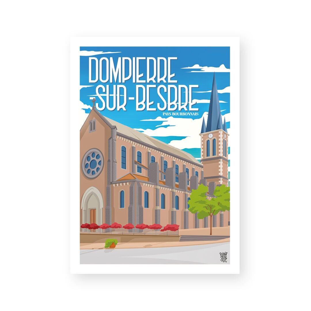 "Dompierre-sur-Besbre" vintage wall poster