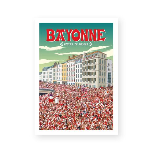 Affiche "Fêtes de Bayonne" poster mural vintage
