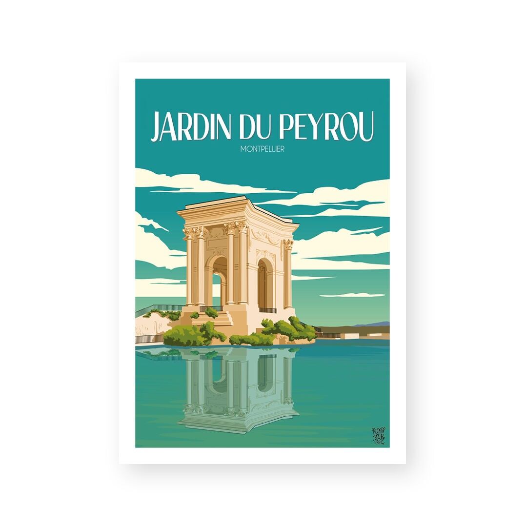 Vintage-Wandplakat „Jardin du Peyrou“.