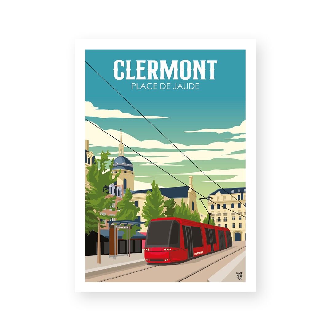 Manifesto murale d'epoca "Jaude Tramway"