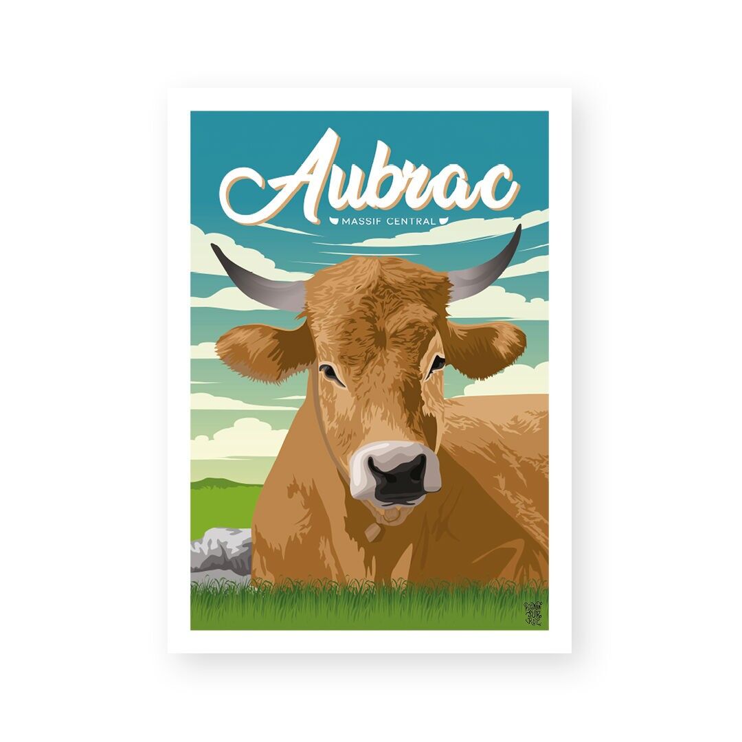 Poster da parete vintage "L'Aubrac".