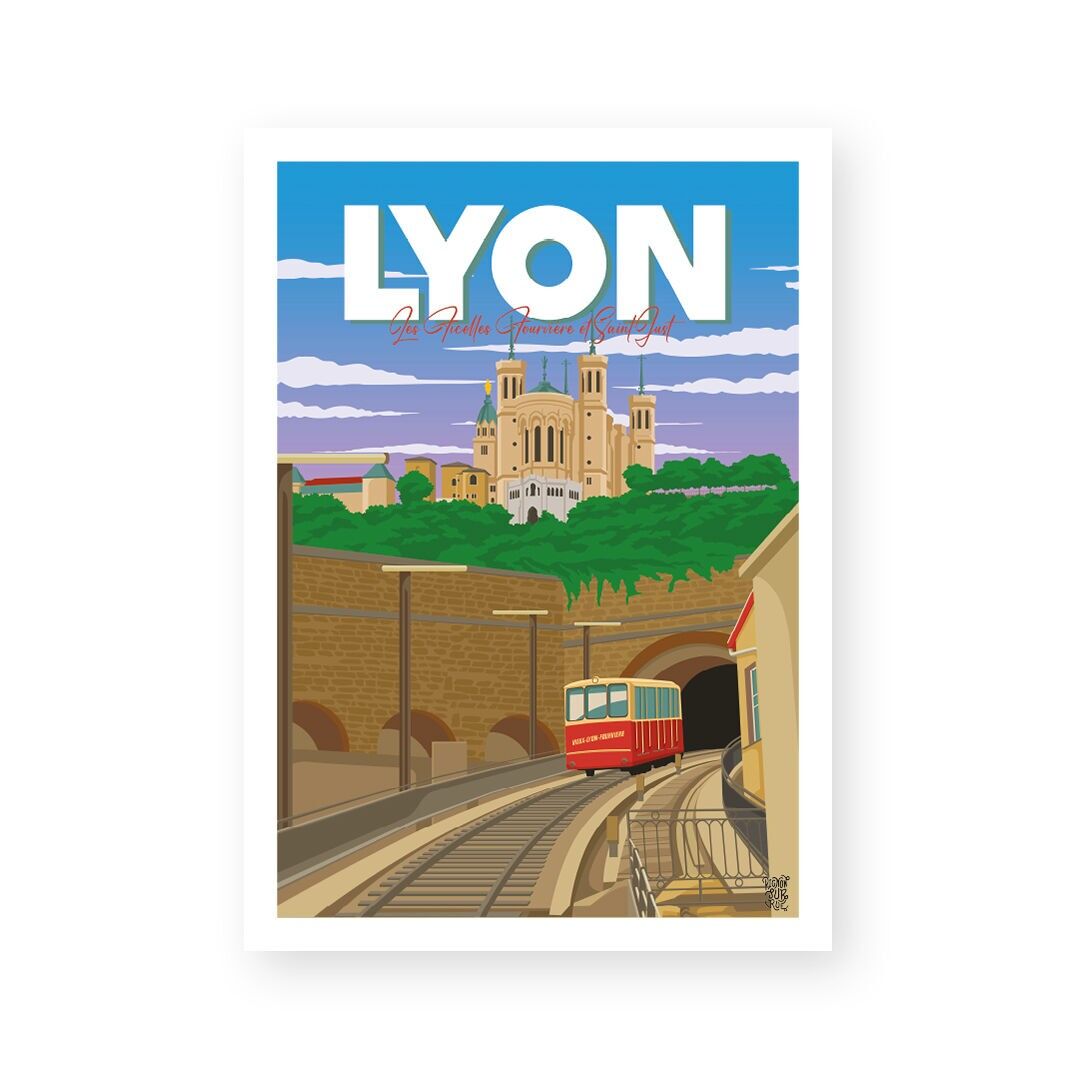 Poster da parete vintage "La Ficelle de Fourvière".