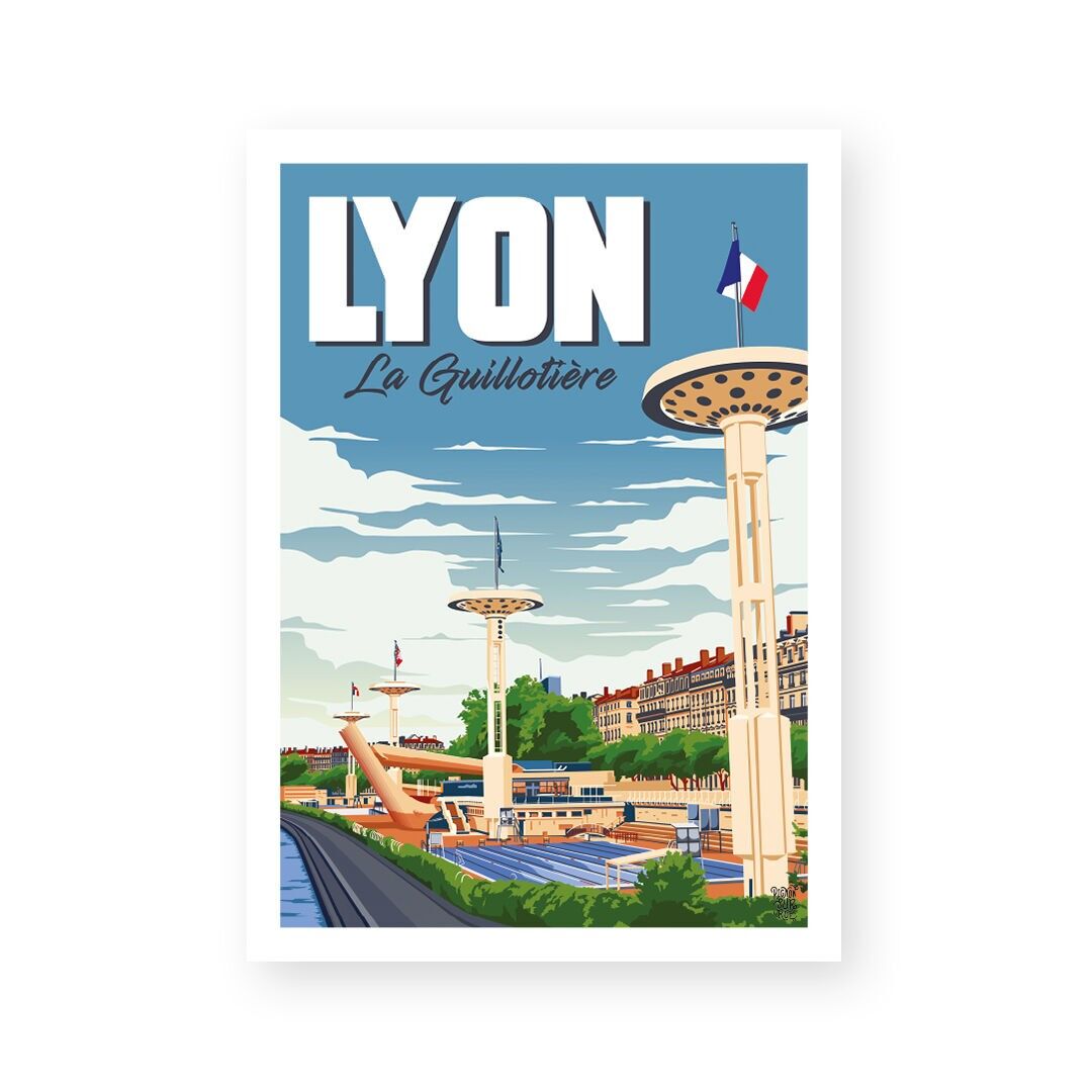 Poster da parete vintage "La Guillotière".