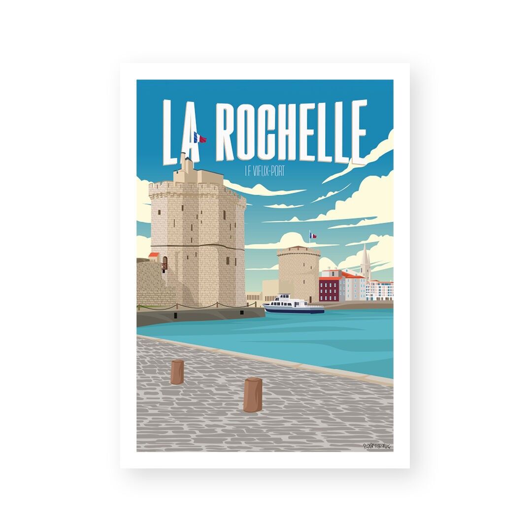 Vintage-Poster/Wandposter „La Rochelle“.