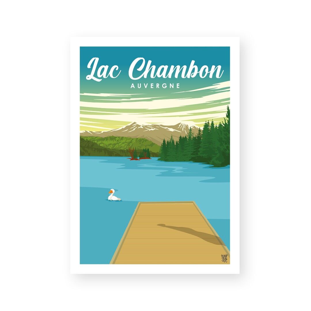 Vintage "Lake Chambon" poster/wall poster