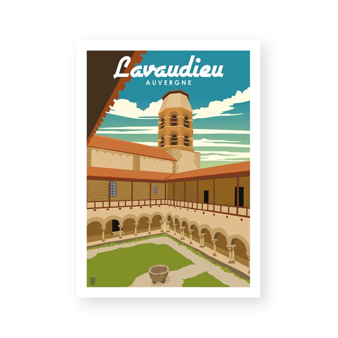 Affiche "Lavaudieu" poster mural vintage