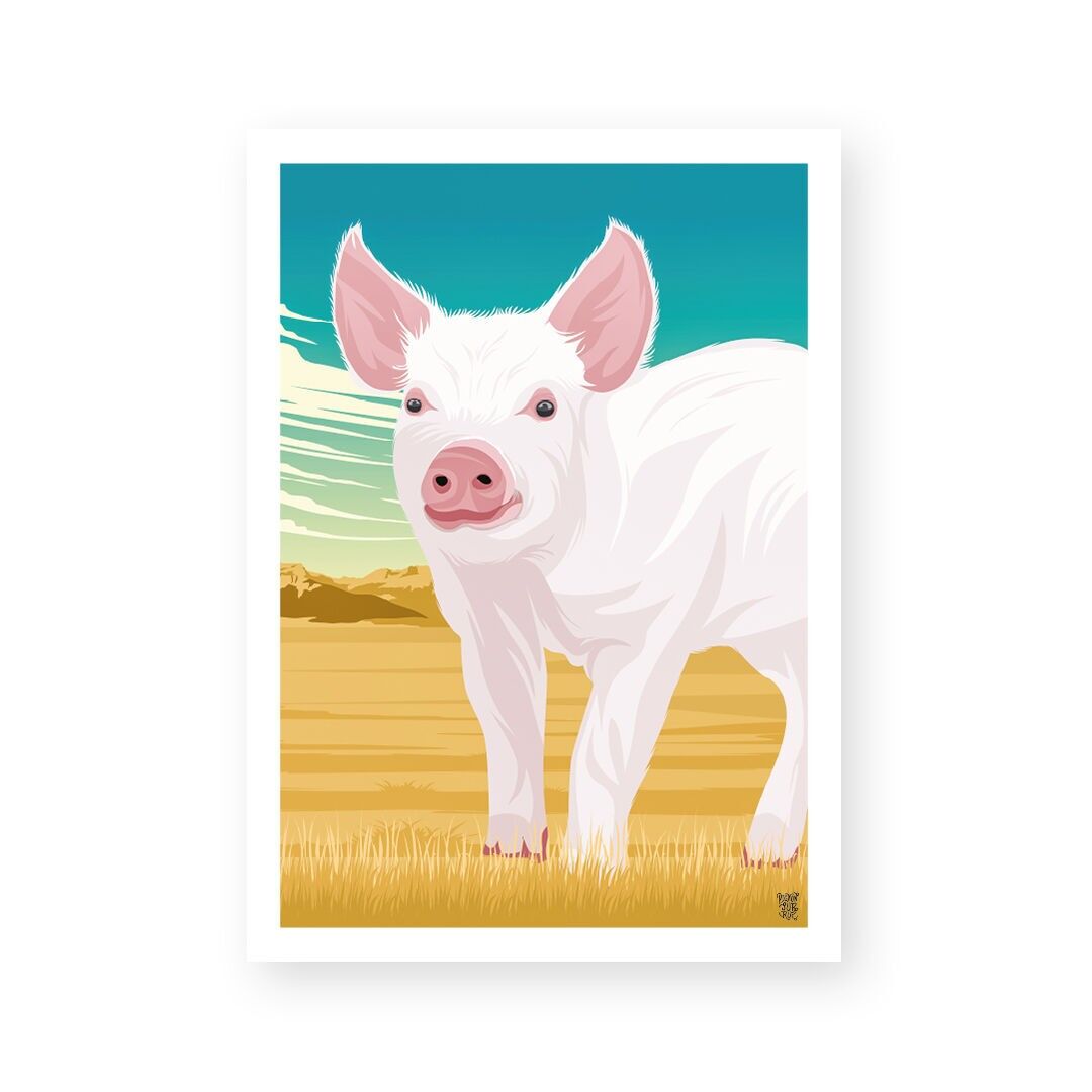 Manifesto/manifesto da parete vintage "Maiale"