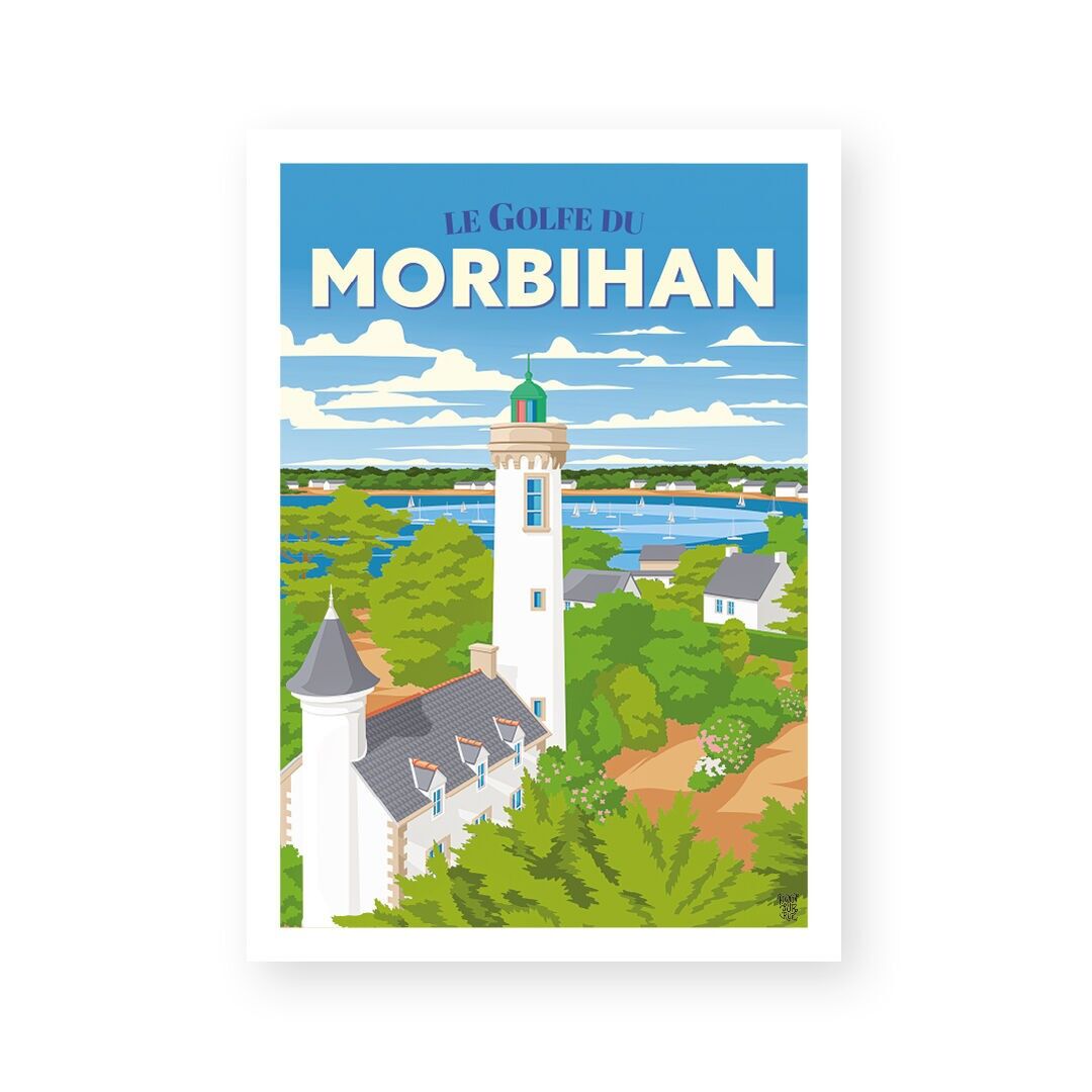 Póster mural antiguo "El Golfo de Morbihan"