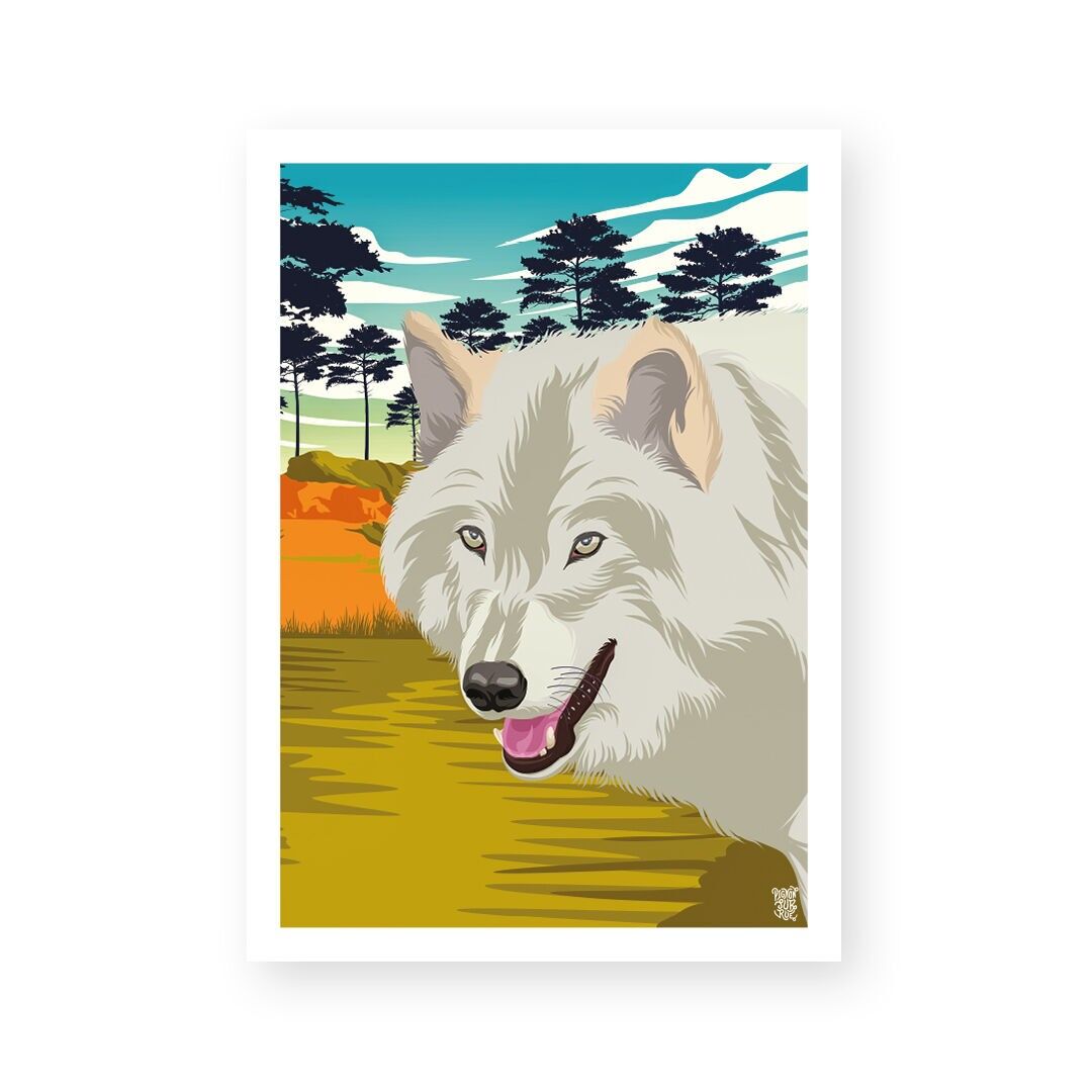 Poster murale vintage "Il lupo"