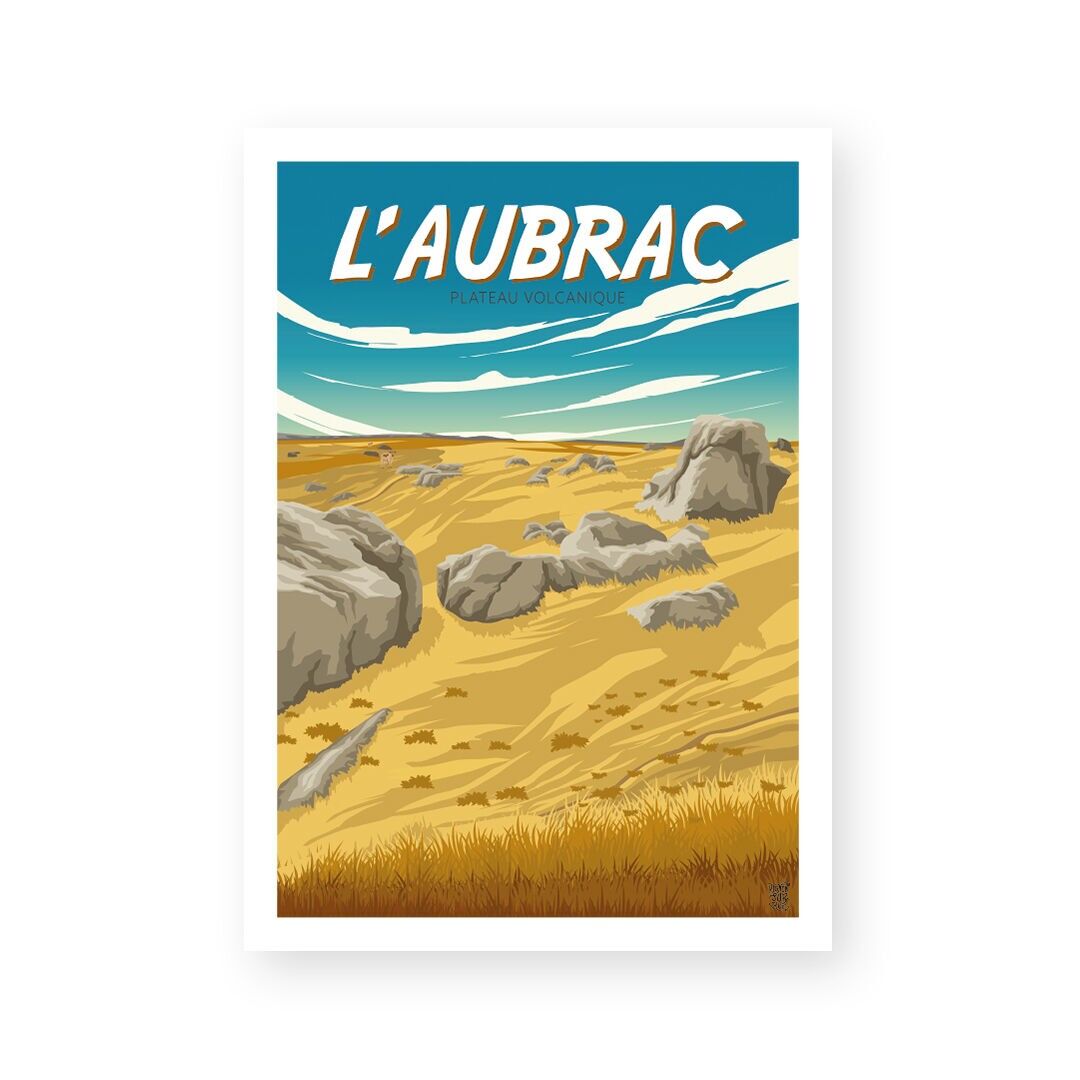 Poster da parete vintage "Le Plateau de l'Aubrac".
