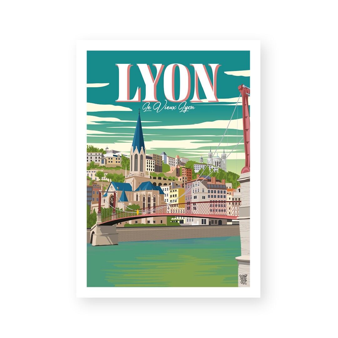 Manifesto murale d'epoca "Vecchia Lione"