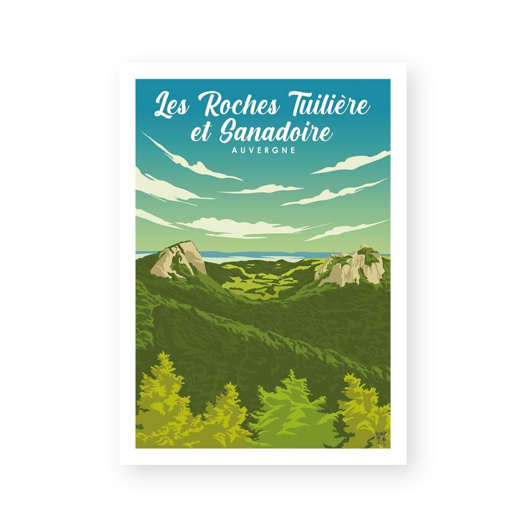 Vintage-Wandplakat „Les Roches Tuiliere et Sanadoire“