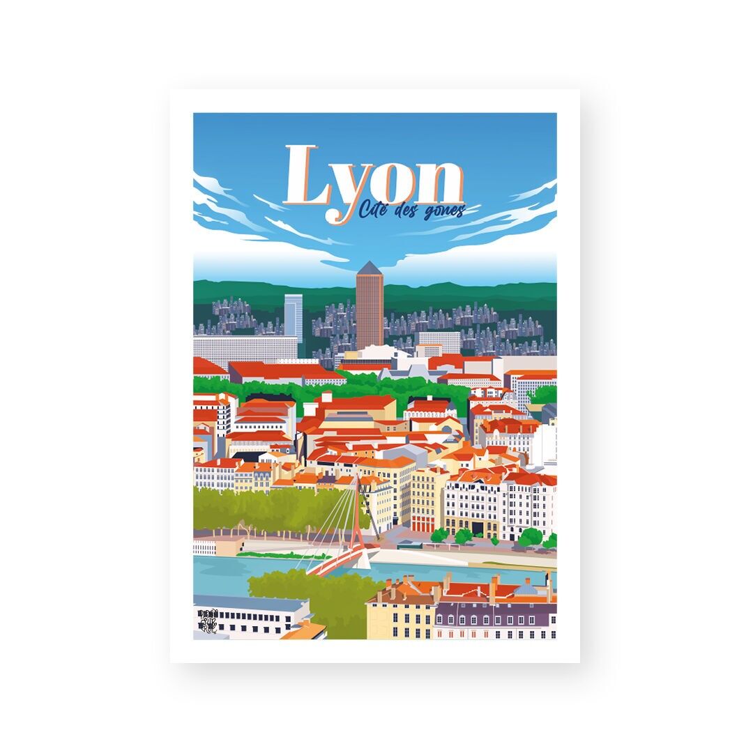 Manifesto/manifesto da parete vintage "Lione"