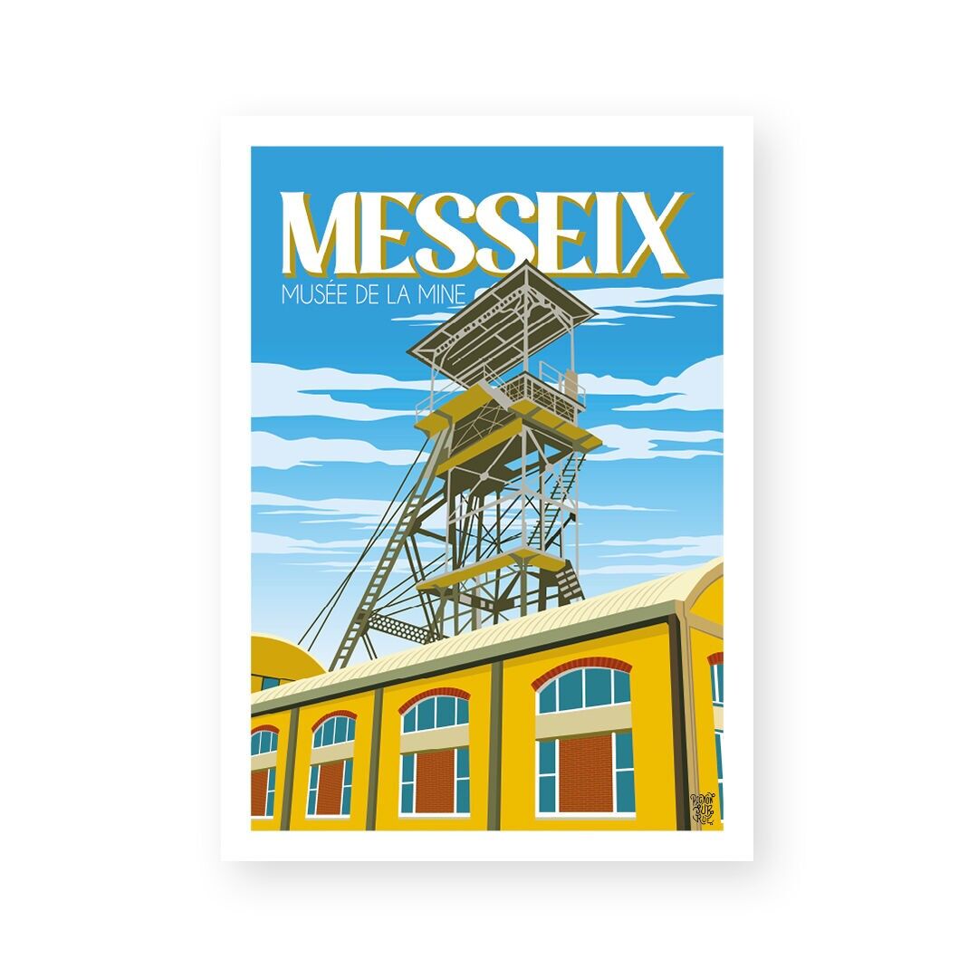 Manifesto/manifesto murale d'epoca del "Museo minerario di Messeix"