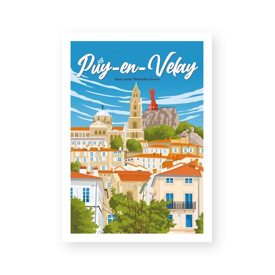 Poster da parete vintage "Mont Saint-Michel des Terres".