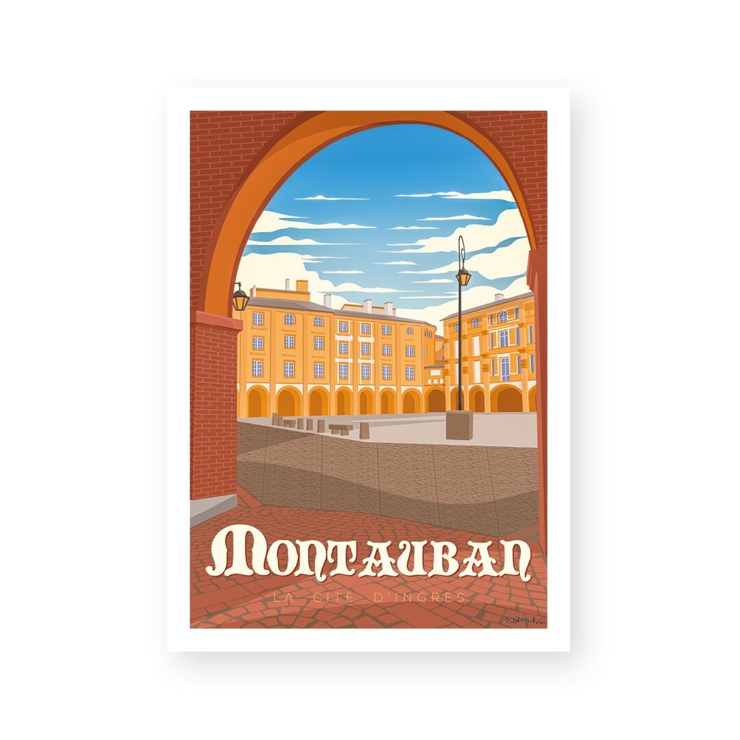 Vintage-Wandplakat „Montauban“.