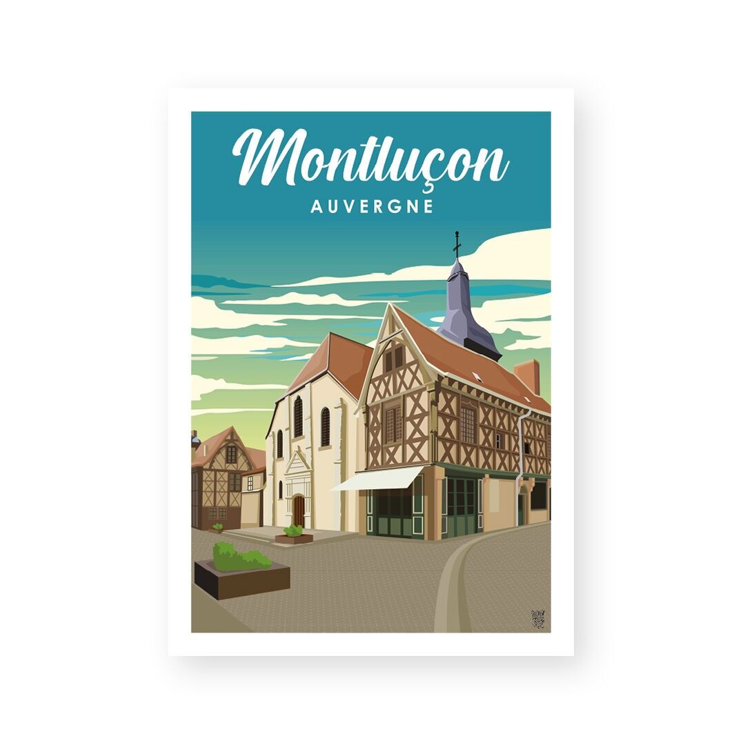 "Montluçon" vintage wall poster