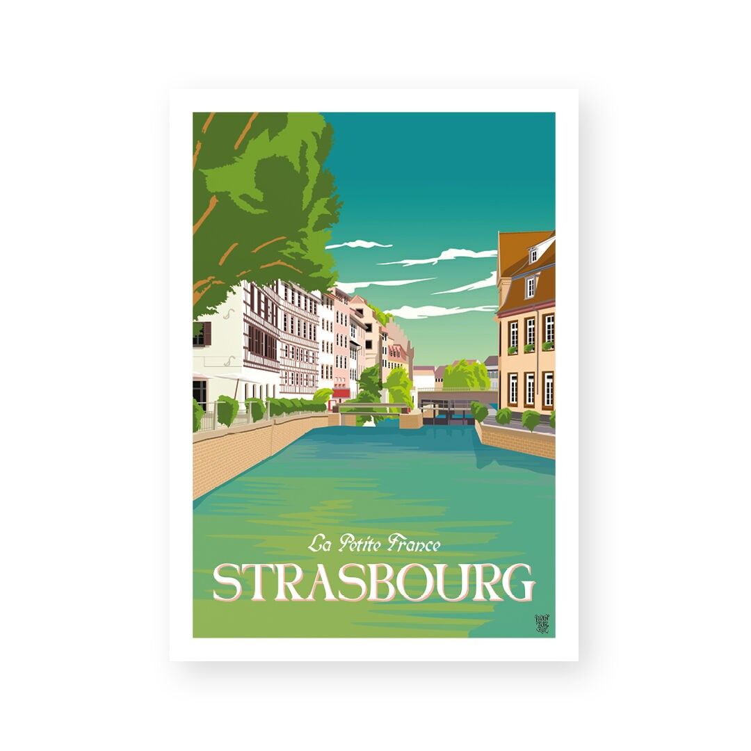 Vintage-Wandposter „Klein-Frankreich von Straßburg“
