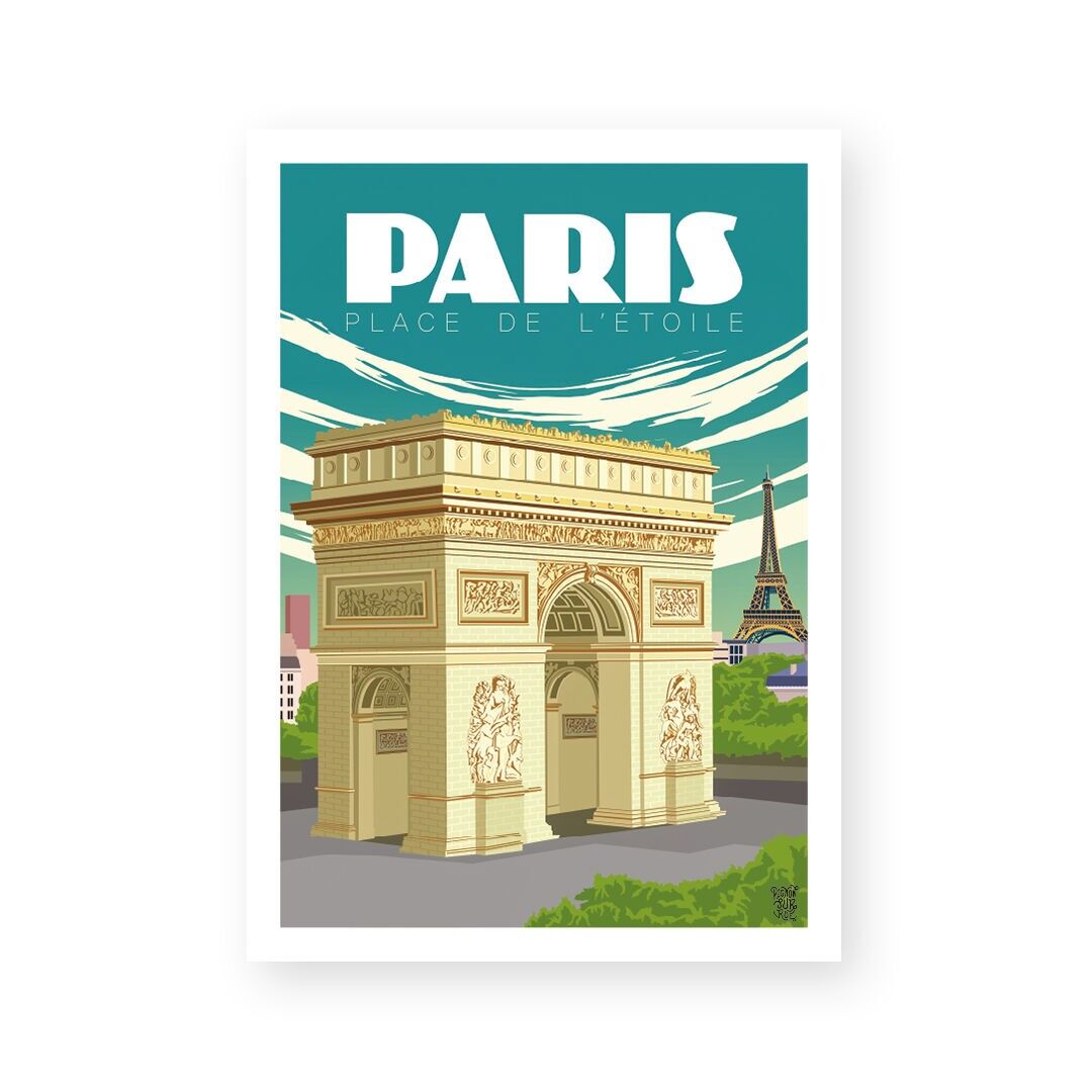 Vintage-Wandplakat „Place de l'Etoile“.