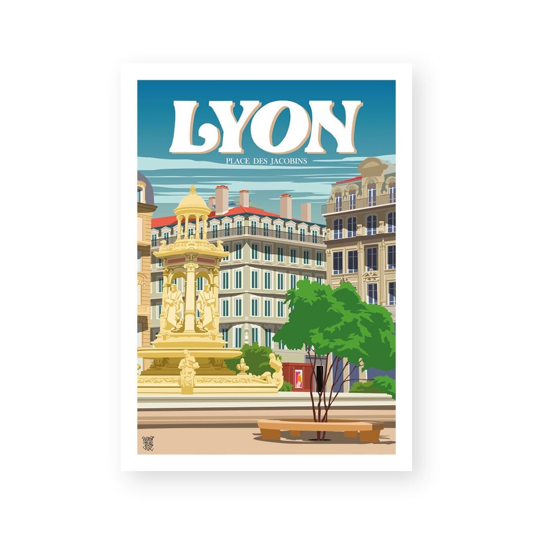 Poster da parete vintage "Place des Jacobins".