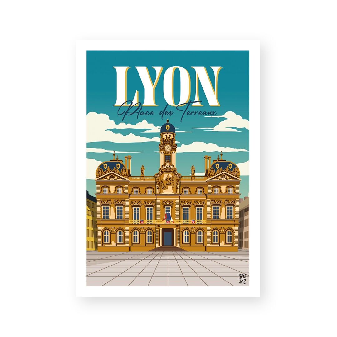 Vintage "Place des Terreaux" wall poster