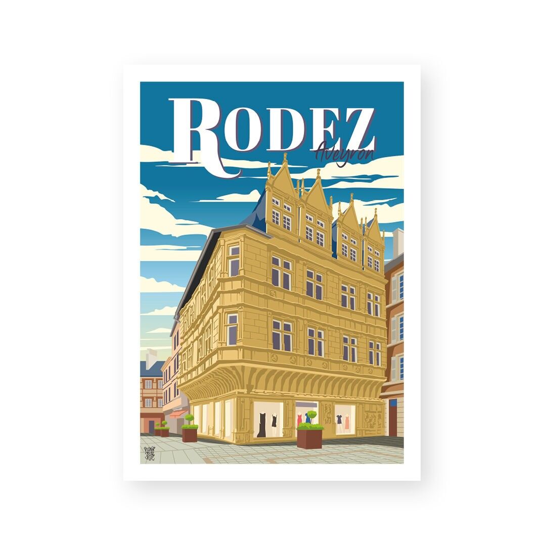 Manifesto murale vintage "Rodez"